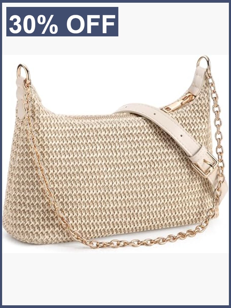 Boho Woven Straw Tote Beach Shoulder Bag Crossbody Adjustable Strap